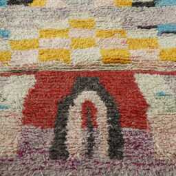 Colorful Boujaad Wool Runner Rug Handwoven Berber Hallway Decor - 2.6x9 Ft - thumbnail 3
