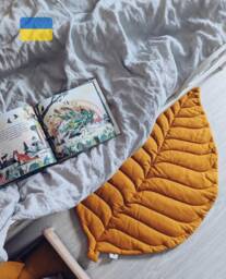 Linen Leaf Baby Playmat Natural Fiber Kids Rug - thumbnail 1