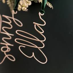 Personalised Wire Name Christmas Ornament Handmade Velvet Ribbon Decoration - thumbnail 2