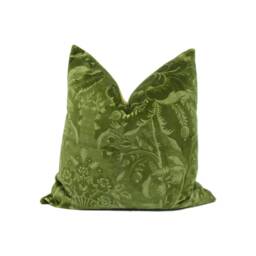 Zoffany - Ducato Velvet Olivine Sumptuous Damask Inspired Luxury Cushion Cover Handmade Throw Pillow Designer Home D??cor - thumbnail 1