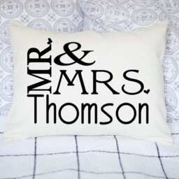 Personalized Pillow, Mr. & Mrs., Silver Anniversary, 2nd Cotton Heart, Wedding Gift, Anniversary Gift -Connally - thumbnail 2