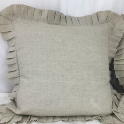 Pleated Ruffle Euro Sham, Linen Pillow Covers, Accented Sham Protector, Over 41 Colors & Patterns - thumbnail 3
