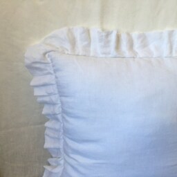 Pleated Ruffle Euro Sham, Linen Pillow Covers, Accented Sham Protector, Over 41 Colors & Patterns - thumbnail 2