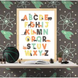Abc Nursery Printable, Alphabet Wall Art, Decor, Animal Poster, Kids Room Playroom - thumbnail 4
