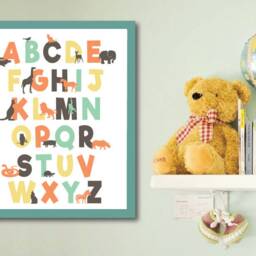 Abc Nursery Printable, Alphabet Wall Art, Decor, Animal Poster, Kids Room Playroom - thumbnail 2