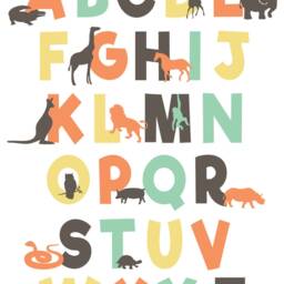 Abc Nursery Printable, Alphabet Wall Art, Decor, Animal Poster, Kids Room Playroom - thumbnail 3