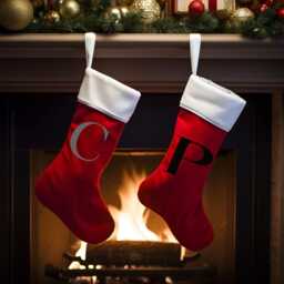 Custom Iron-On Vinyl Letter Decal Christmas Stocking Personalization - thumbnail 2