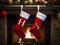 Custom Iron-On Vinyl Letter Decal Christmas Stocking Personalization - thumbnail 1