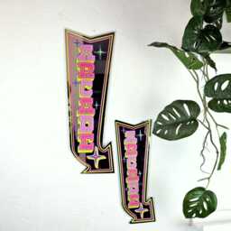 Retro Arcade Arrow Mirror - Green & Pink - thumbnail 3