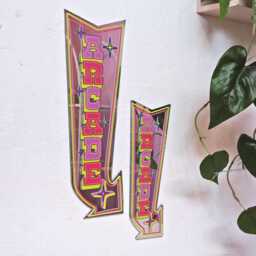 Retro Arcade Arrow Mirror - Green & Pink - thumbnail 2