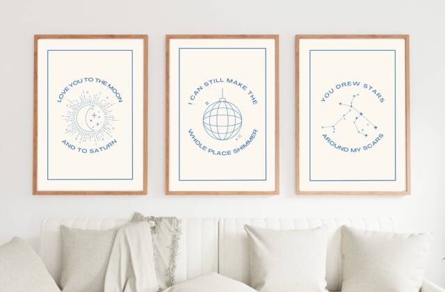 Folklore Style Wall Art - Cardigan Print Minimal Lyric Poster Bejeweled Shimmer Seven - image 1