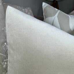 "Beige Pillow Cover, Neutral Euro Sham, Sofa Cotton Velvet Cushion Boho Home, Lumbar Cover 12"" X 20" - thumbnail 4