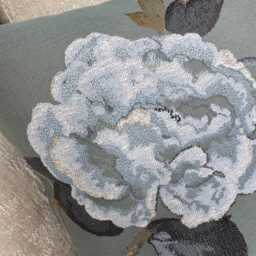 Flower Bird Design Cushion Cover in Duck Egg Teal, Decorative Throw Pillow Cover For Sofa Or Bed, Handmade UK - John Lewis Fabric - thumbnail 2