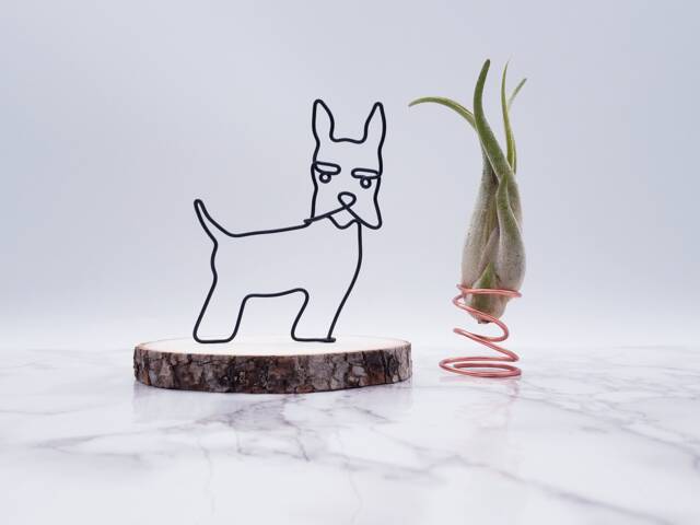Wire Schnauzer Sculpture, Custom Dog Art, Home Decor - image 1