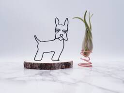 Wire Schnauzer Sculpture, Custom Dog Art, Home Decor - thumbnail 1