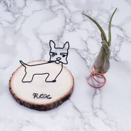 Wire Schnauzer Sculpture, Custom Dog Art, Home Decor - thumbnail 3