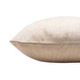 Pinstripe Chenille Cushion Cover in Natural Modern Beige. Contemporary Dainty Striped Design Velvet Chenille. 17x17 - thumbnail 2
