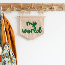 My World Mini Felt Nursery Banner Kids Room Decor Nursery Wall Flag - thumbnail 2