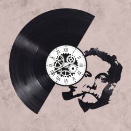 33 Rpm Vinyl Record Clock With Georges Brassens Theme, Singer, French - thumbnail 1