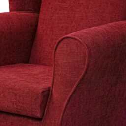 Claret Cotton Wingback Armchair Easyclean Fireside Accent Chair - thumbnail 3