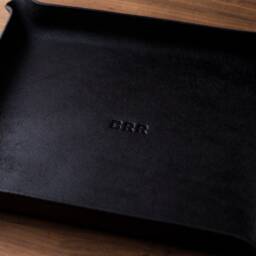 Monogrammed Leather Catchall - Groomsmen Gift, Personalized Valet Tray, Custom Gift For Him, Anniversary Monogrammed - thumbnail 2