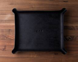 Monogrammed Leather Catchall - Groomsmen Gift, Personalized Valet Tray, Custom Gift For Him, Anniversary Monogrammed