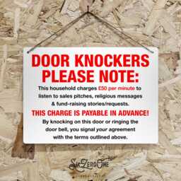 Door Knockers 50 Pounds Metal Sign - Worn Rusty/Clean Look Print. Nuisance Cold Call Junk Mail Notice - thumbnail 3