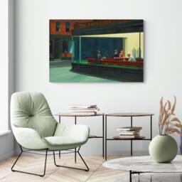 Nighthawkes By Edward Hopper - 1942 - Wrapped Framed Canvas Rolled Photo/Poster Print - thumbnail 2