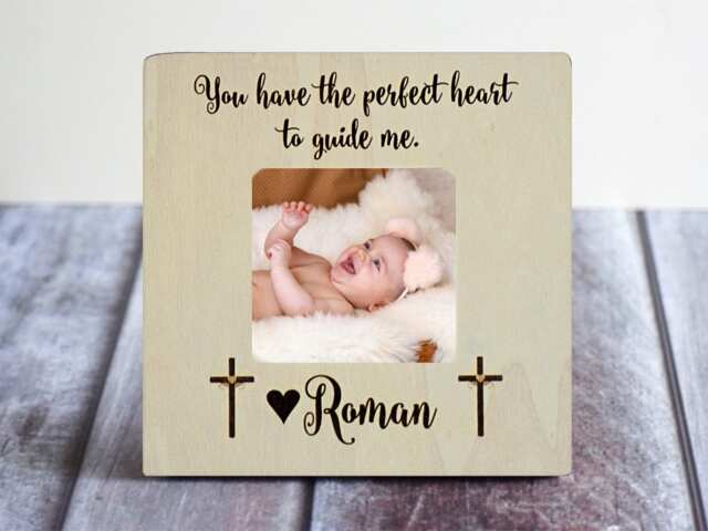 Personalized Baptism Picture Frame Engraved Christening Gift