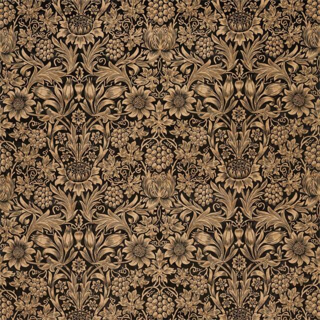 Morris & Co Sunflower Rouen Velvet Door Curtain Maple Lichen