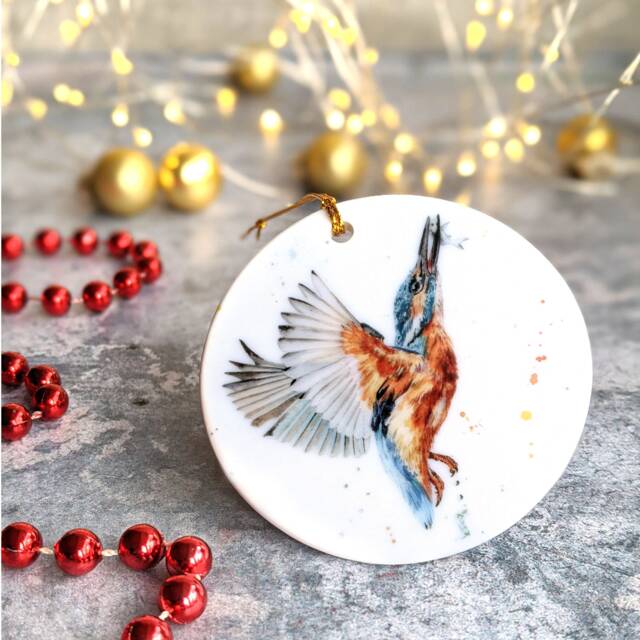 Personalised Kingfisher Christmas Decoration - image 1