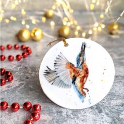 Personalised Kingfisher Christmas Decoration - thumbnail 1
