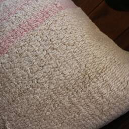 40cm - 16Inch Vintage Kilim Cushion Cover Handwoven - Soft Weave Plain Hemp Wool Linen - thumbnail 3