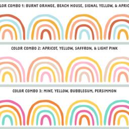 Rainbow Wall Decals - Nursery Decor, Kids Bedroom Art, Removable Stickers - thumbnail 2