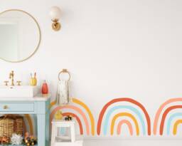 Rainbow Wall Decals - Nursery Decor, Kids Bedroom Art, Removable Stickers