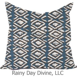 Outdoor Pillows Or Indoor Custom Cover - Slate Blue Sand Tan Beige White Contemporary Modern Geometric Coastal 18x18, 16x16 - thumbnail 4