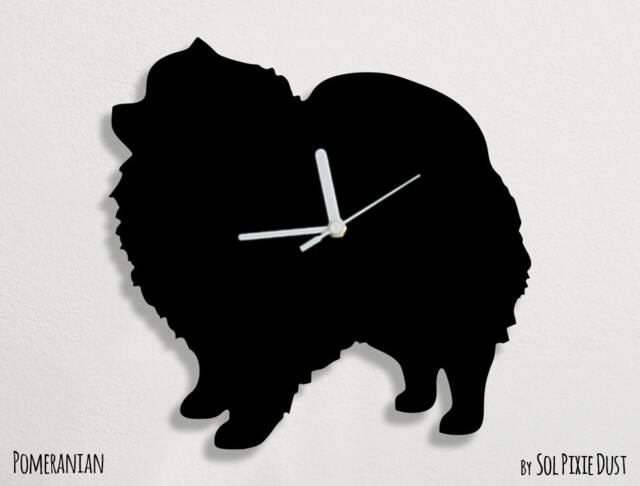 Pomeranian Dog - Wall Clock Silhouette - image 1