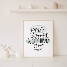 Enneagram 1 Sleeping At Last Lyrics Print - Grace Quote Gift Encouraging Gifts One Office Decor - thumbnail 3