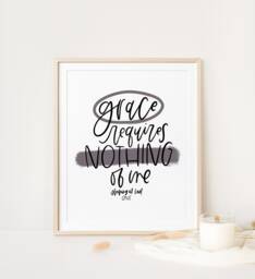 Enneagram 1 Sleeping At Last Lyrics Print - Grace Quote Gift Encouraging Gifts One Office Decor - thumbnail 1