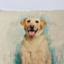 Yellow Labrador Linen Cushion Cover Dog Lover Gift - thumbnail 3