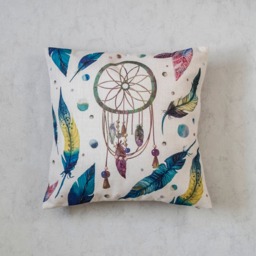Dream Catcher Pillow Cover, Boho Featherthrow Pillow, Decorative Cushion Christmas Gift Idea - thumbnail 1