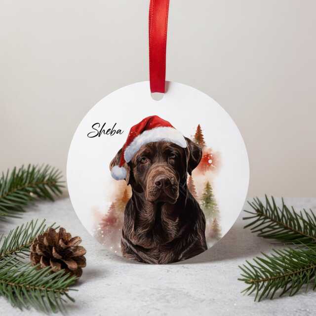 Custom Pet Santa Ornament - Christmas Personalised Bauble & Tree Decoration - image 1