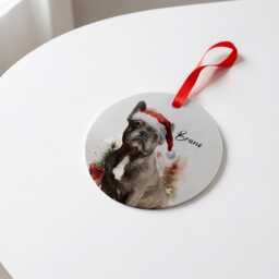 Custom Pet Santa Ornament - Christmas Personalised Bauble & Tree Decoration - thumbnail 3