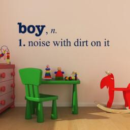 Boy - Noise With Dirt Definition, Vinyl Wall Decal, Boys Bedroom Decor, Nursery Saying, Playroom Decal - thumbnail 1