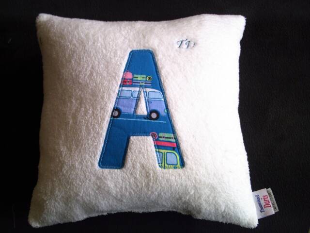 Pillow With Appliqu??d Letters For Boys, Cuddly Soft Baby Gift Christmas Children's - image 1