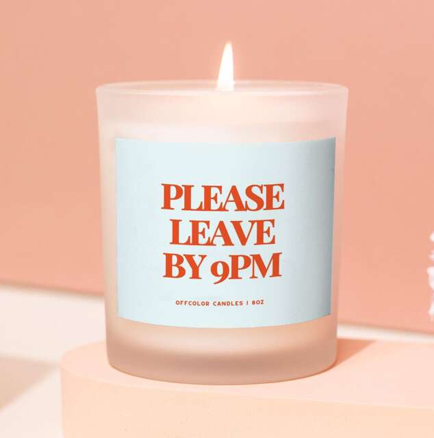 Funny Home Candle, Leave By 9, New Gift, Introvert House Rules, Hostess Housewarming Gift - image 1