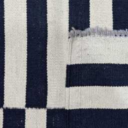 Handmade Flatweave Kilim Rug Black & Beige, Modern Boho Decor - thumbnail 4