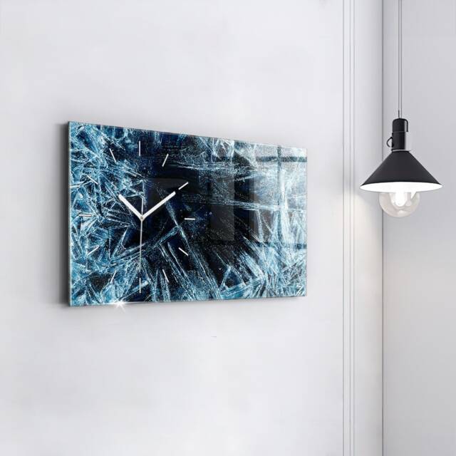 Frozen Wall Wall Clock, Blue Modern Abstraction Printed Personalized Clock - image 1