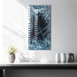 Frozen Wall Wall Clock, Blue Modern Abstraction Printed Personalized Clock - thumbnail 2