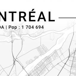 Black & White Montreal Poster - Minimalist Street Map For Modern Elegant Wall D??cor - thumbnail 2